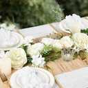 DearHouse 2Pack Artificial Peony Flower Garland - Silk Peony Garland with White Flowers for Wedding Party Table Decoration,6ft/Strand