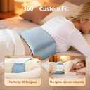 Lumbar Support Pillow for Office Chair & Sleeping, Wrap Around Lower Back Pillow with Breathable Ice Silk Cotton, Provides Comfortable Lower Back Support for Side/Back/Stomach Sleepers