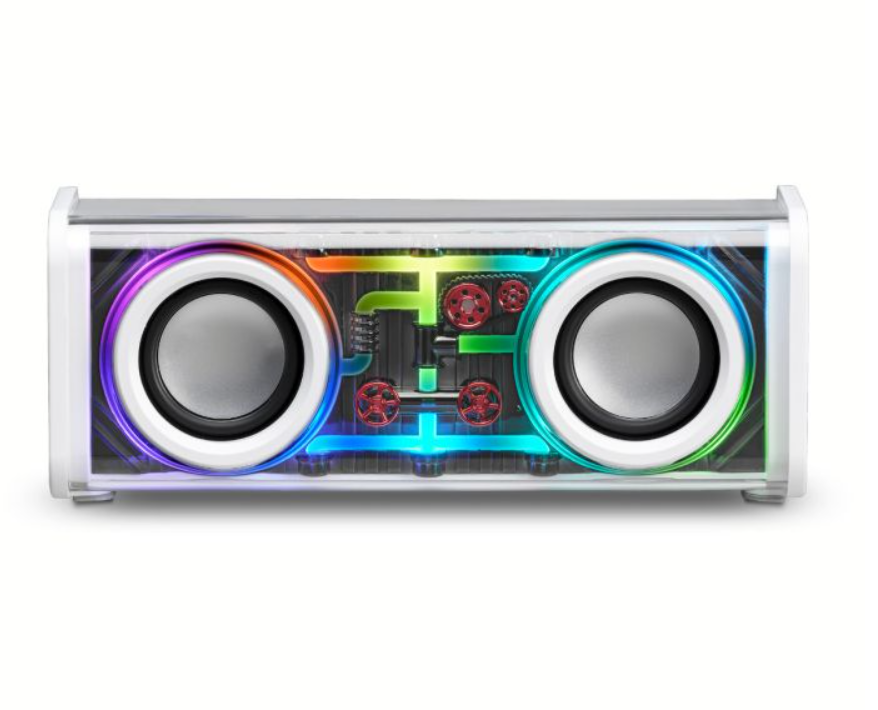 Ilive Transparent+ Wireless Bluetooth Speaker with Color Changing LED Lights, ISB214W