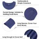 TIYOMI Plus Size Shirts Long Sleeve Tunic Tops for Women XL-5XL (Blue, XL)