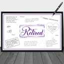 3 x WATINC Retirement Party Decorations Jumbo Guest Book, Purple Congrats Retired Guest Book, Large Message Card Farewell Goodbye Signature Poster Gift for Coworker Office Men Women