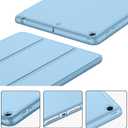 iMieet iPad 9th Generation Case 2021/iPad 8th Generation Case 2020 10.2 Inch with Pencil Holder, iPad 7th Gen 2019 Case with Soft Baby Skin Silicone Back, Auto Wake/Sleep Cover (Azure Blue)