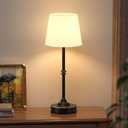 Kakanuo Rechargeable Cordless Table Lamp Antique Black - 1 Pack 4000mAh Battery Operated Lamp, 3000K Warm Light, Touch Control Stepless Dimming, for Bedside, Dining Table, Home Decor