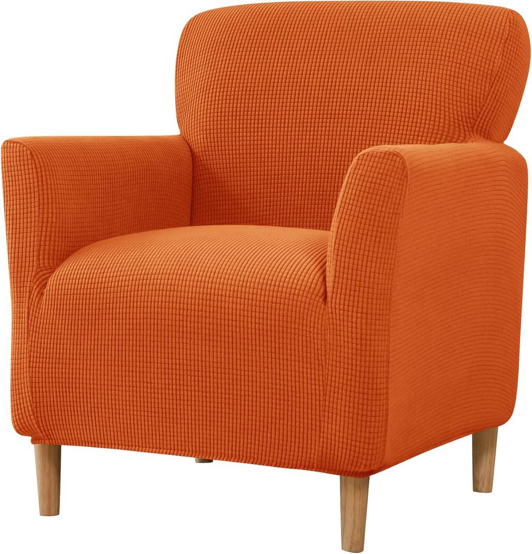 LiveGo Stretch Mid Century Modern Armchair Slipcover 1-Piece Jacquard Accent Chair Covers with Arms Soft Waterproof Chair Slipcovers for Living Room Furniture Protector Office Reception Reading