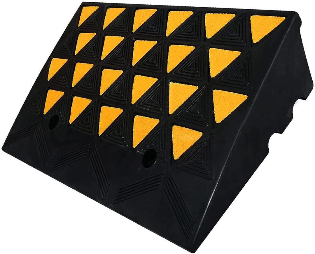 BESEA Rubber Curb Ramp 6" inch High 23.6" Length (Heavy Duty Ramp, 1PCS), for Driveway Curb Ramp Car Motorcycle Loading Dock Truck Pickup Truck Threshold Ramp(6 inch Height, Capacity 60000lbs)-1pack