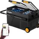 BougeRV 12 Volt Car Refrigerator, CRD2 43 Quart Portable Fridge Freezer with APP Control, -4 to 68 Dual Zone Compressor Electric Cooler 12/24V DC, 110~240V AC for Overlanding, Camping, RV, Truck
