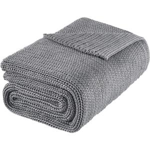 L'AGRATY Knitted Weighted Blanket - 60"x80" 15lbs Cooling Chunky Knit Heavy Blanket for Adults Braided Crochet Throw Thick Cable Yarn Knit Decorative No Beads Evenly Weighted Machine Washable (26-magmatic Gray)