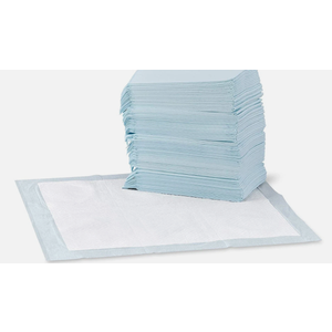 Basics LeakProof Dog and Puppy Potty Training Pee Pads with QuickDry 5Layer Design, XLarge Size 28 x 34 Inch, Blue & White, 40Pack