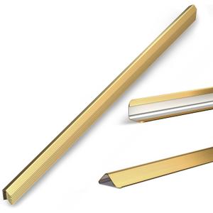 1x1x48 Inch 304 Stainless Steel Wall Corner Guards (5-Pack) Heavy Duty Rounded Corner Protector, Smooth Folded Edge Design for Wall Protection Golden Guard Stainless Steel Slab