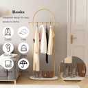 Gold Clothing Rack with Marble Base Heavy Duty Coat Rack for Entryway, Bedroom, Living Room, Boutiques-67''H