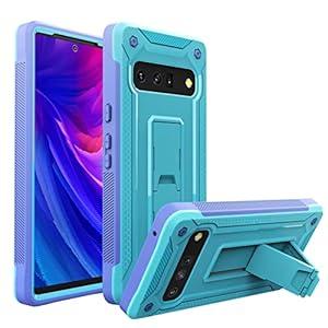 URBANITE for Google Pixel 6 Pro Case with Kickstand, Military Grade Rugged Shockproof Protective Cover Case for Pixel 6 Pro 6.7 Inch Phone (Blue and Purple)