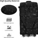 130L Expandable Luggage, 40 Inch Suitcase with Wheels, Collapsible Luggage with Wheels, Rolling Duffle Bag with wheels, Foldable Suitcasewith2Handle Wrap 2Fixing Straps 1Shoulder Strap (Black), Large