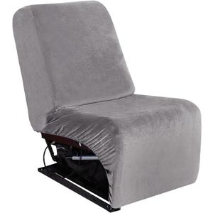 ULTICOR 7-Piece L Shape Sectional Recliner Sofa Covers, Velvet Stretch Reclining Couch Covers for Reclining L Shape Sofa, Thick, Soft, Washable (Light Grey, 1 Additional seat)