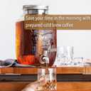 BTaT- 1 Gallon Cold Brew Coffee Maker, Thick Glass Pitcher with Stainless Steel Filter, Lid & Spigot, Iced Coffee & Sun Tea Brewer, Large Mason Jar Cold Brew Container, Fast Iced Tea Maker for Fridge
