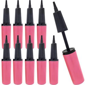 Balloon Pump Hand Held, Inflator Air Pump for Balloons - 2 Way Manual Dual Action - Kids' Party, Special Event (10 Pack Pink)