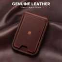 SHIELDON Genuine Leather Strong Magnetic Wallet for MagSafe, Phone Wallet Stand for Men Women, 6 Card Holders, Angle Adjustment, RFID Blocking, Compatible with iPhone 17/16/15/14/13/12 Series - Coffee