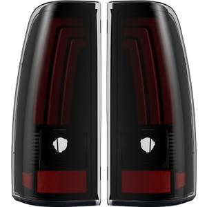 LED Tail Lights Compatible for 2003-2006 Chevy Silverado 1500 2500 3500 2007 Classic, Clear Lens Red Lamp Tube Brake Rear Light Replace OE Replace GM2800174, GM2801174
