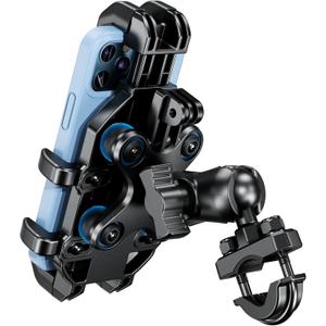 BRCOVAN Motorcycle Phone Mount Holder with Vibration Dampener, Anti-Shake Handlebar Cellphone Cradle for Bike Bicycle Scooter ATV, Adjustable Fit 5.4-6.9'' Smartphone