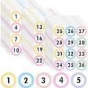 360Pcs Large Round 3 inch Number Stickers 1-36 Pastel 12 Sheets Consecutive Polka Dot Self Adhesive Number Stickers Marker Decals Boho Classroom Labels Erasable for Office Classroom Indoor Box Storage