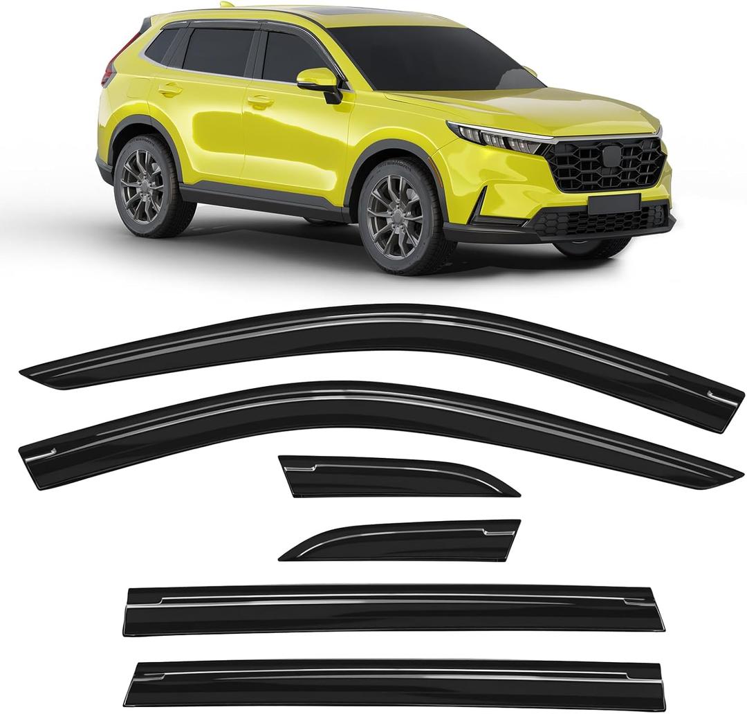 6-pcs Low-Profile Window Rain Guard for Honda CR-V CRV 2023 2024 2025 2026 Rain Guards Side Window Visors Extra-Thick Vent Visor Window Deflectors Tape-on Vent Shades Car Accessories