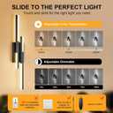 Benkut Modern LED Wall Sconce Black Remote Wall Light Fixtures for Bathroom, Dimmable Vanity Light Indoor LED Remote Wall Sconce for Bedside Bedroom Living Dining Room (27.6inch 3000-6500K 1 Pack)