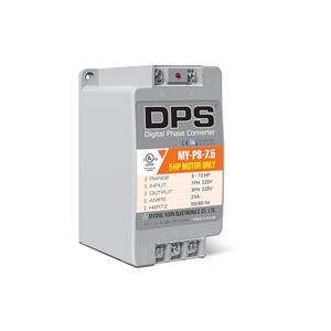 DPS Single-Phase to 3-Phase Converter, My-PS-7.5 Model Must Be Only Used on 5HP(3.7kW) 15 Amps 200-240V 3-Phase Motor, One Must Be Used on One Motor Only, Input/Output 200V-240V, Digital Type, Pair Of Two