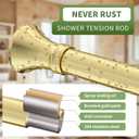YNL Gold Shower Curtain Rod 36-84 Inch(3-7ft), No Slip No Drill Stainless Steel Spring Tension Curtain Rod, No Rust Shower Rod Adjustable For Bathroom Window Bedroom