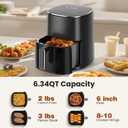 Air Fryer, 6QT Square Airfryer with Visual Window, 400F Fast Heating Air Fryers Oven with Timer, Auto-Off, Non Toxic & Non Stick, Multiple 12 Modes for Roast, Bake, Dehydrate, Fry, Reheat, Black