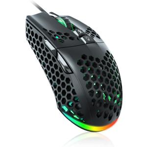 SOLAKAKA SM900 Gaming Mouse Wired with RGB,Honeycomb Shell,12800 DPI Wired Gaming Mouse with Buttons,Computer Mouse for Laptop/PC,Black