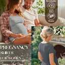 3 Pack Womens Maternity Shirts Summer Short Sleeve Ribbed Pregnancy Clothes Trimesters or Postpartum Cotton Tees (S)