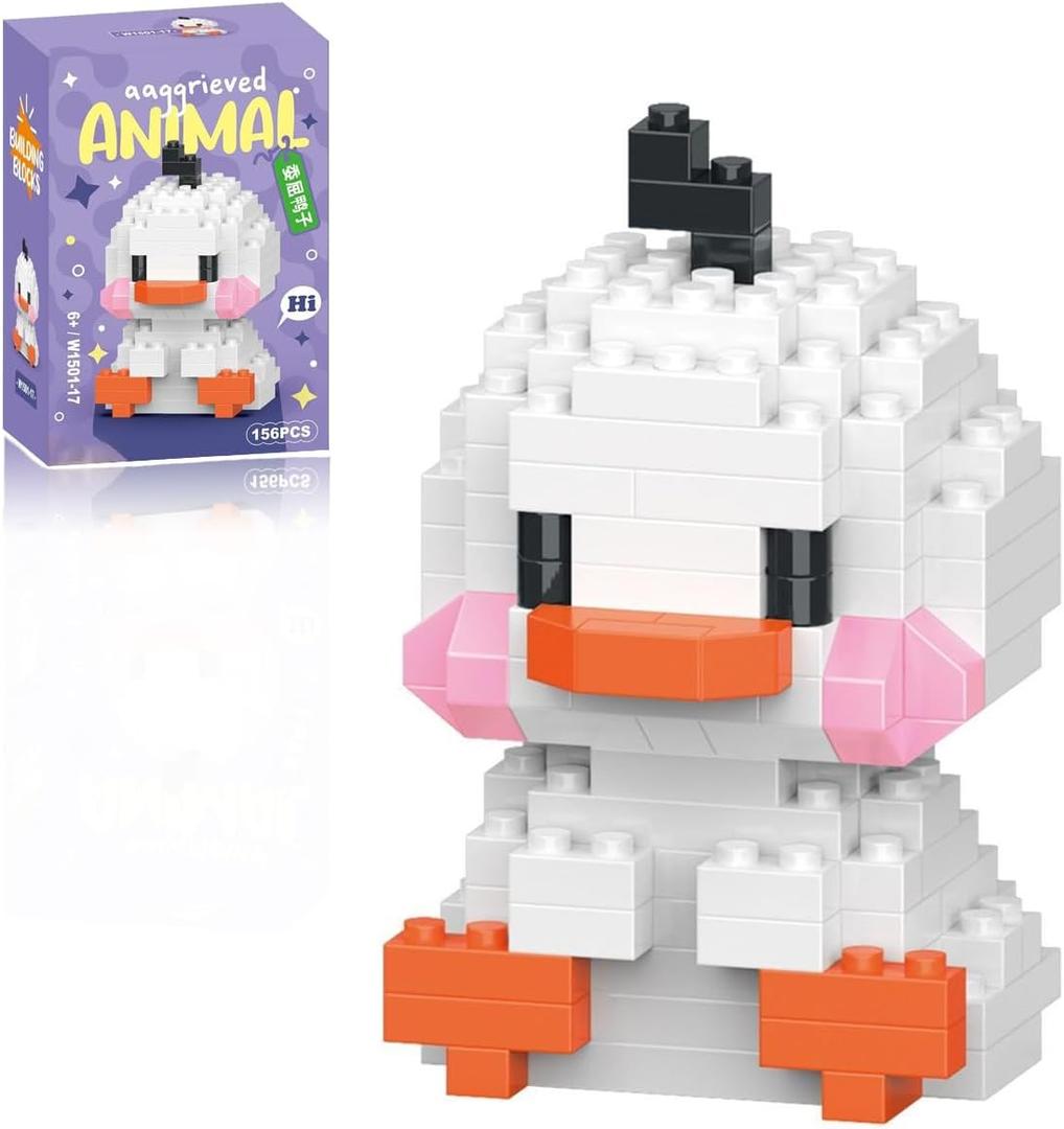 2 x Easter Building Blocks Compatible for Lego Easter Duck Micro Blocks Stacking New Toys Holiday Present Box New Year Gifts for Kids Ages 6+ Boys and Girls (Duck)