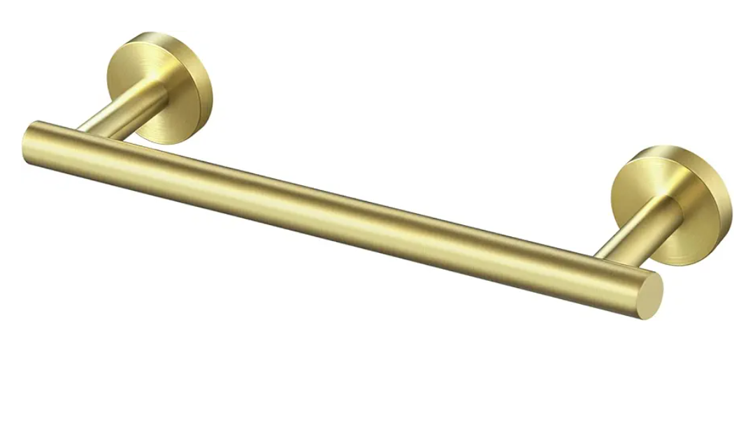 KES 9.6 Inches Hand Towel Bar Bathroom Towel Holder Kitchen Dish Cloths Hanger SUS304 Stainless Steel RUSTPROOF Wall Mount Brushed Gold, Total Length 12 Inch, A2000S30-BZ