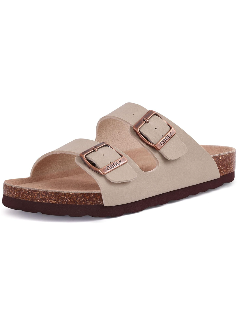 Unisex Cork Footbed Slide Sandal, Arch Support Summer Outdoor Sandals with Adjustable Buckle for Women and Men(Size 40) Size: 9 Women/7.5 Men