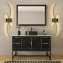 CANEOE Modern Led Wall Light, Black Indoor Led Wall Sconce Lighting, Bathroom Vanity Light Fixtures Over Mirror for Living Room Hallway Bedroom Bedside Wall Lamp (Black,3000K, 2 Packs,Hard-Wired)