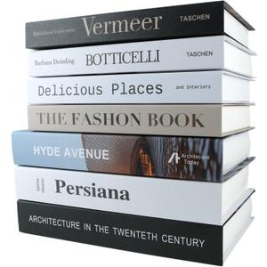 PTShadow 7 Pcs Decorative Books for Home décor,Black and whiteshelf Decor Accents Library décor for Home Sweet Stacked Books
