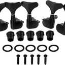 5PC Bass Tuning Pegs Tuners Machine Heads for 5 String Guitar Sealed 2L3R Keys BLACK