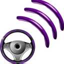3pcs Universal Carbon Fiber Steering Wheel Cover - Anti-Slip & Segmented Design, Universal 99% Durable Steering Wheel Protector for Men and Women, Car Interior Accessory (Purple)