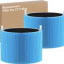 2 Pack 211i Max Replacement Filter Compatible with BLUEAIR Blue Pure 211i Max Air Purifier, Ture HEPA & Activated Carbon Replacement Filter, Blue