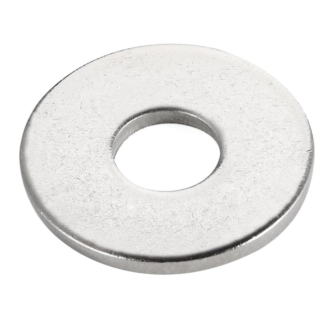 50 PCS 1/4" Stainless Flat Washers, 7/10" Outer Diameter, 18-8 (304) Stainless Steel Metal Washers for Screws and Bolts
