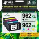 962XL Ink Cartridges for HP 962XL Ink Cartridges Combo Pack Work for HP Officejet Pro 9015e 9010 9025e 9015 9025 9018e 9025e 9020 Printer for HP 962 (4 Pack)