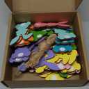 Barydat 36 Pcs Easter Bunny Tree Ornaments Easter Wooden Hanging Decor 12 Color Rabbit Embellishments for Tree Wood Bunny Tags Rabbit Shape Cutouts with String for Party Wall Gift