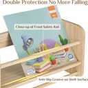 Nursery Book Shelves for Wall: Solid Pine Wood Wall Mounted Bookcase with Anti-Drop Bar for Kids' Room Easy Installation with Back Panel (Natural)