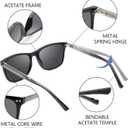Bifocal Reading Sunglasses Men Clear Top Acetate Frame Sun Readers with Metal Core Wire UV Protection Spring Hinge