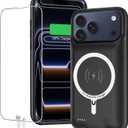 Battery Case for iPhone 17 Pro Max, 12000mAh Capacity Portable Charger Case Rechargeable Smart Battery Pack Compatible with iPhone 17 Pro Max 6.9 inch Charging Cover Support Wireless Charging (Black)