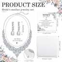 Sureio 4 Pcs Mother of The Bride Gift Wedding Day Crystal Cluster Necklace Earrings Card and Box Mother of The Bride Gifts From Daughter for Mothers Wedding Gifts