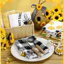 Oudain 6 Pcs Bee Kitchen Towels Honey Bee Kitchen Decor 15.8 x 23.6 Inches Dish Hand Tea Towels for Bathroom Home Housewarming Gifts