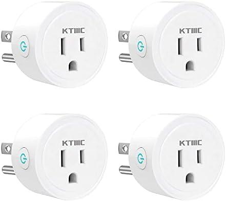 KTMC Smart Plug 4 Pack, Alexa & Google Home Compatible, No Hub Required, Remote Control, ETL Certified White