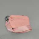 YDF The Iris Wallet for Women Mini Zip Card Case with Clear ID Window Zipper Coin Purse Lightweight Portable Keychain Wallet (Pink)