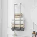 BWE Brushed Nickel Towel Racks for Bathroom, Wall Mounted Towel Rack for Rolled Towels, Bathroom Towel Storage, Stainless Steel Vertical Towel Holder, Bathroom Organizer