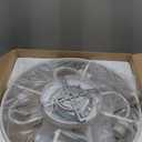 LEDIARY Caged Ceiling Fans with Lights, White Flush Mount Ceiling Fan with Remote, Small Low Profile Bladeless Ceiling Fan Light Fixture for Bedroom, Kitchen, Dining Room-White Gold Color (Medium)